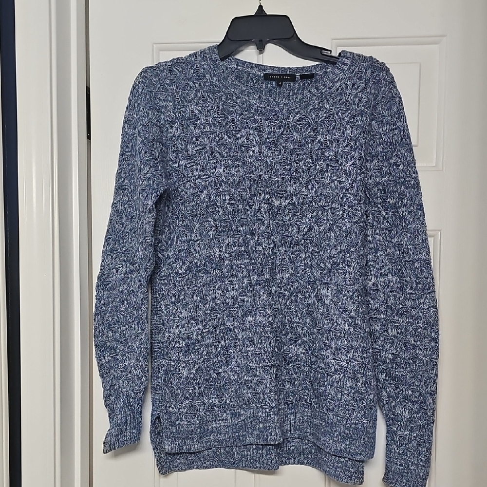 Jeanne Pierre Textured Blue Sweater